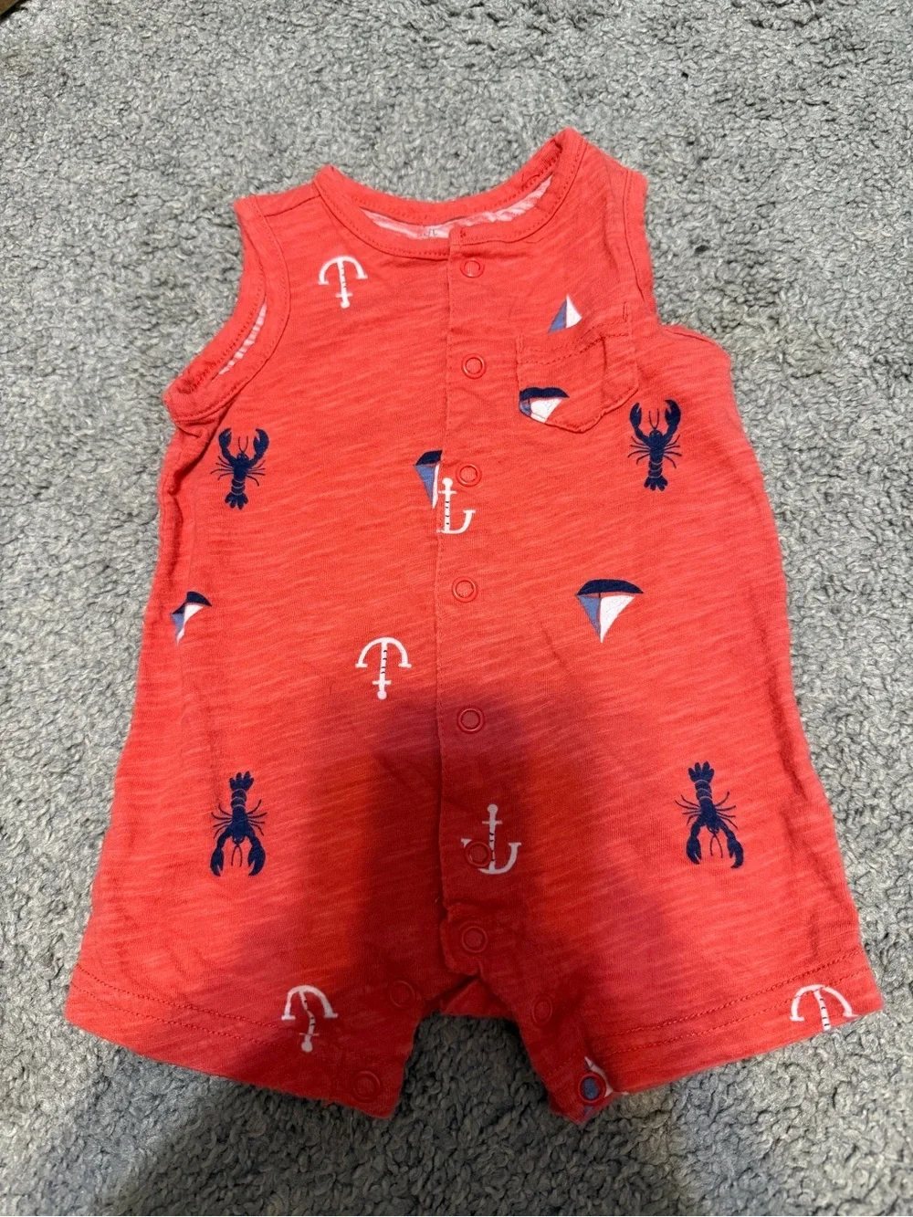 Red Striped Baby Tee with Easy Neckline
